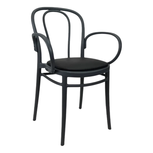 Siesta Victor XL Chair - Anthracite with Black Vinyl Cushion