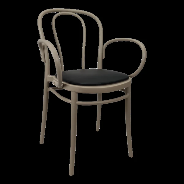 Siesta Victor XL Chair - Taupe with Black Vinyl Cushion