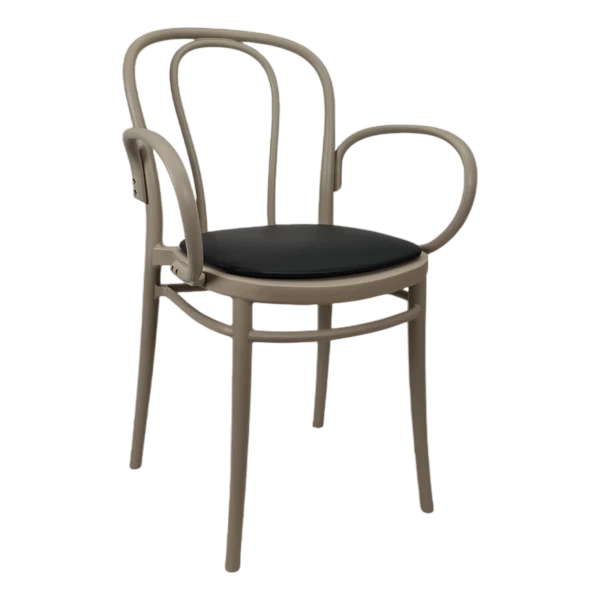 Siesta Victor XL Chair - Taupe with Black Vinyl Cushion
