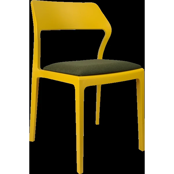 Siesta Snow Chair - Mango with Olive Green Fabric Cushion