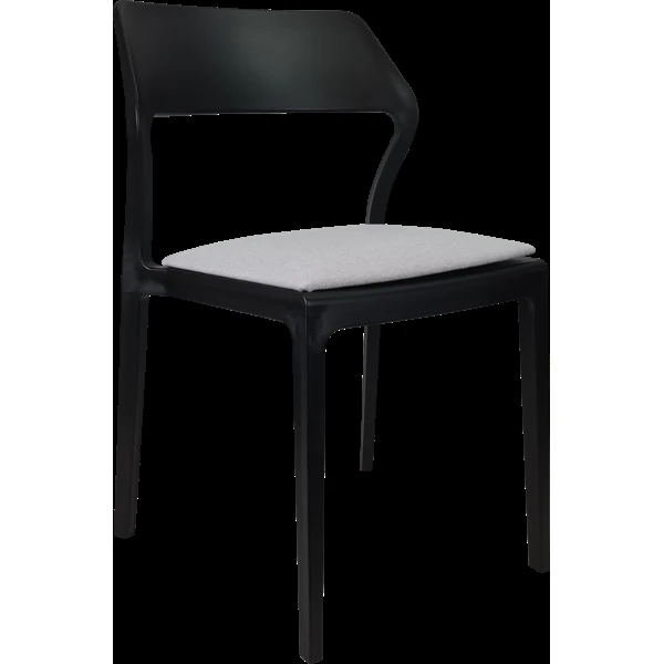 Siesta Snow Chair - Black with Light Grey Fabric Cushion