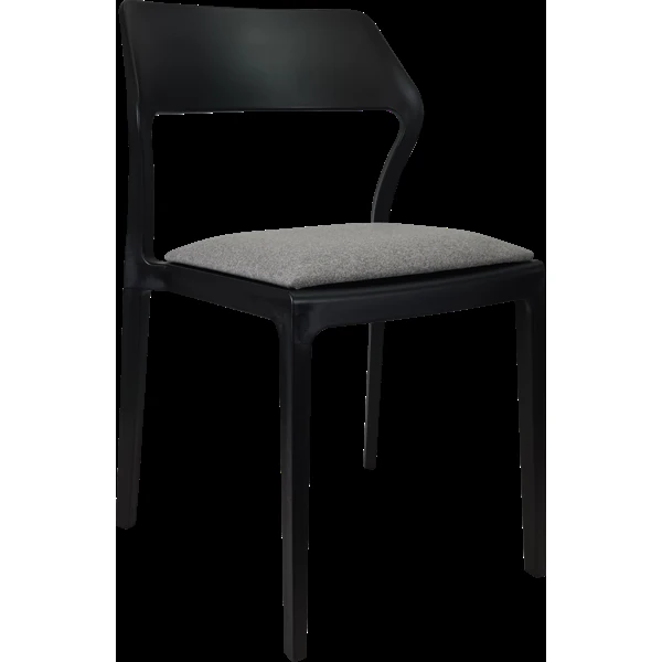 Siesta Snow Chair - Black with Taupe Fabric Cushion