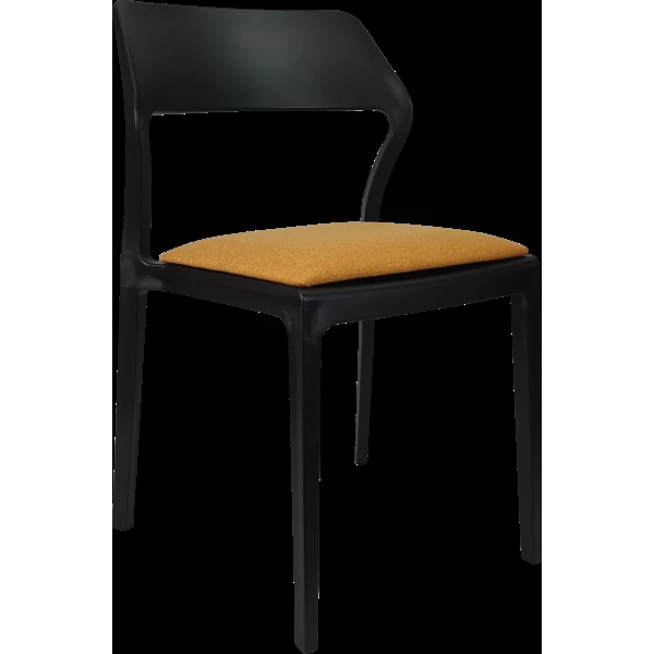Siesta Snow Chair - Black with Orange Fabric Cushion