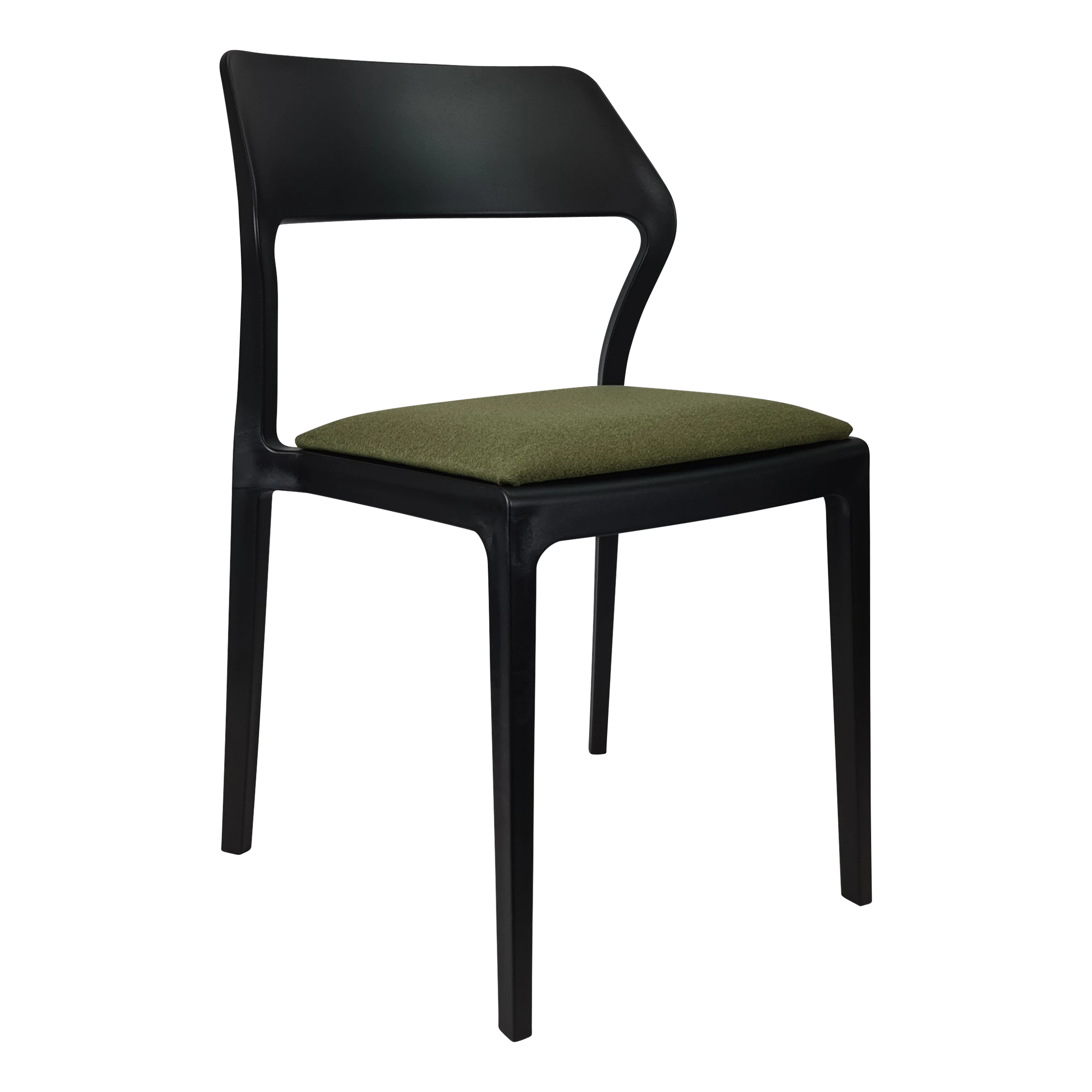 Siesta Snow Chair - Black with Olive Green Fabric Cushion