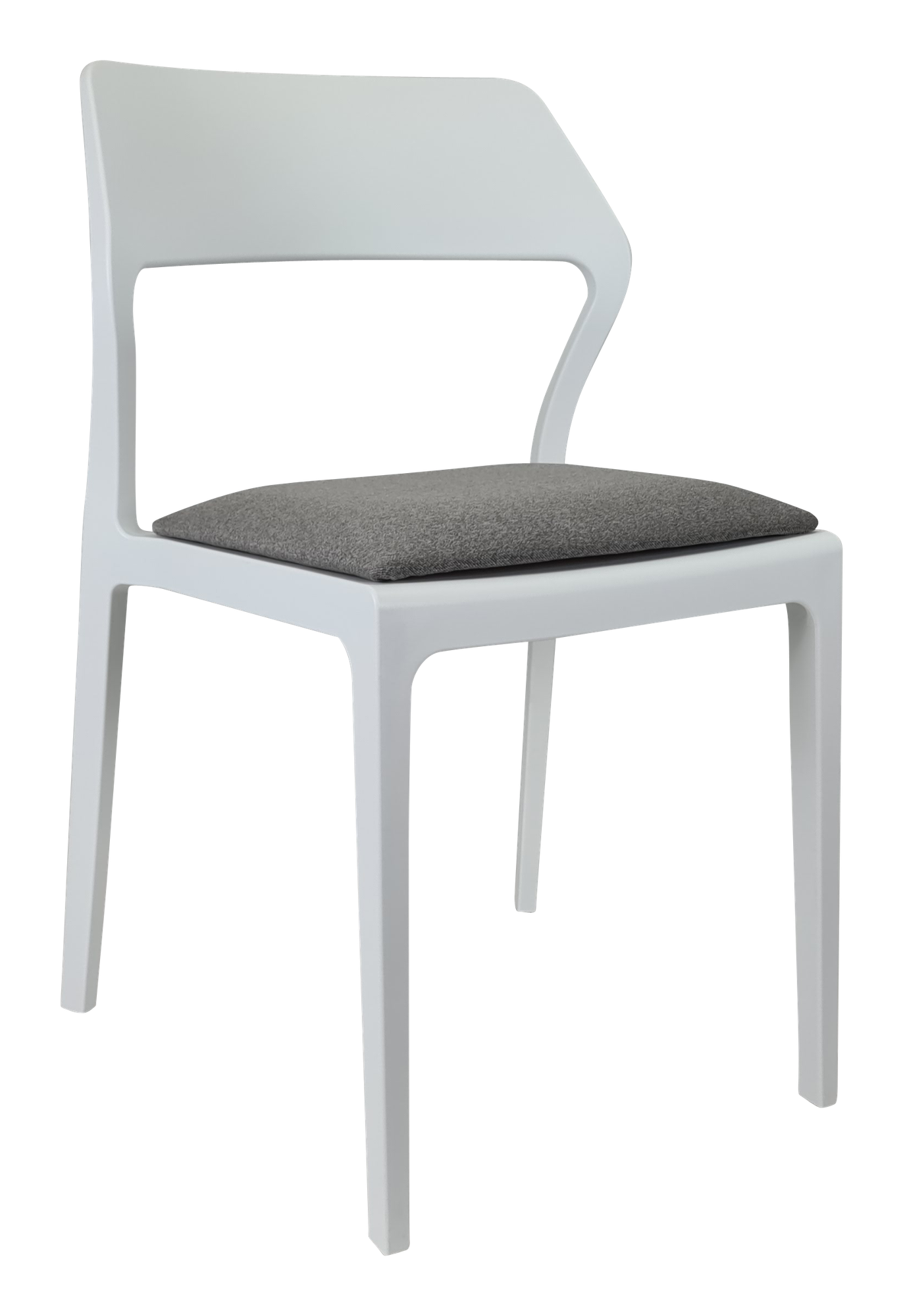 Siesta Snow Chair - White with Taupe Fabric Cushion