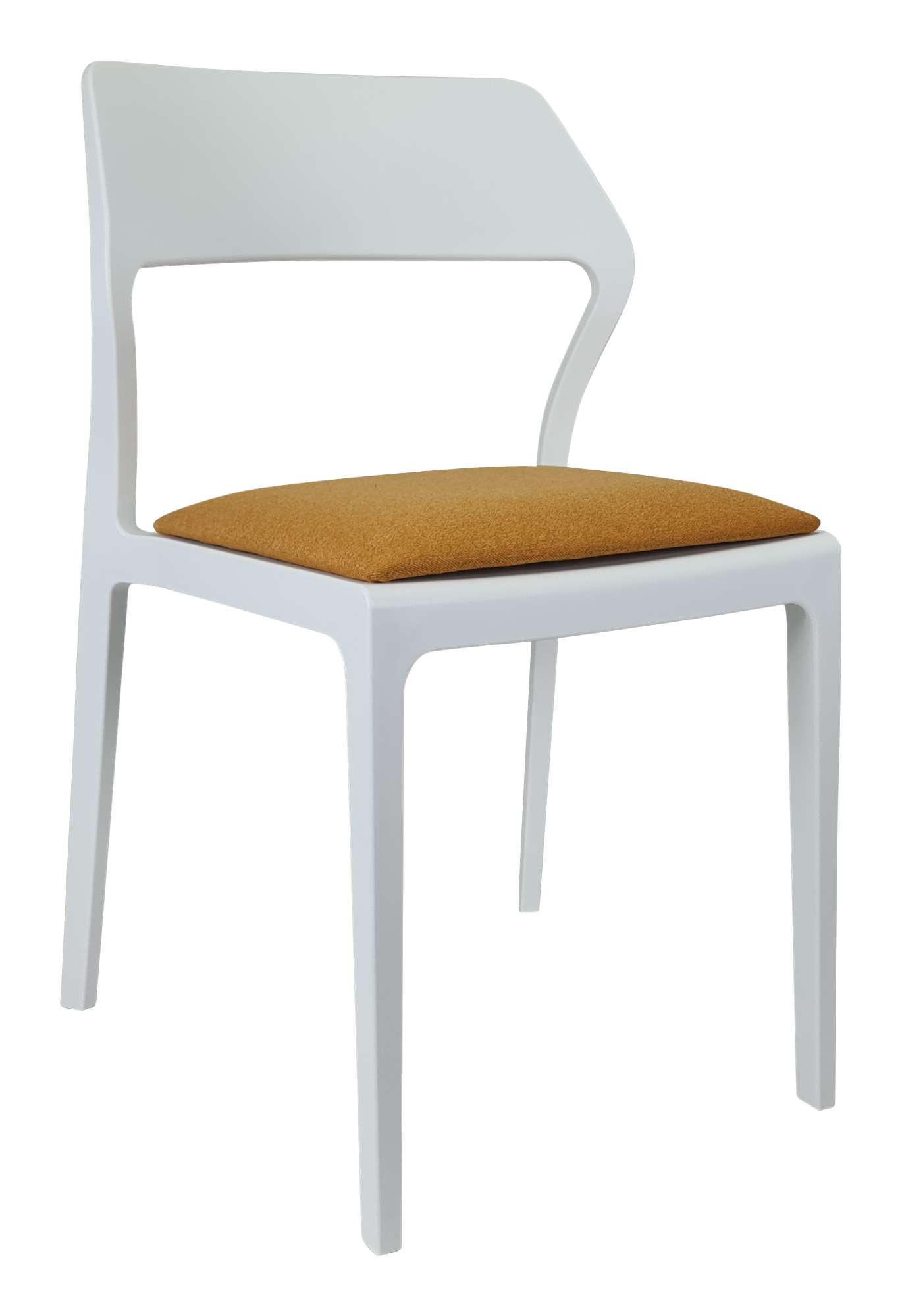 Siesta Snow Chair - White with Orange Fabric Cushion