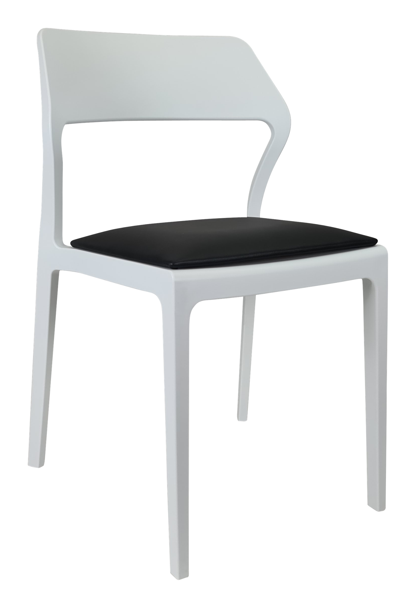 Siesta Snow Chair - White with Black Vinyl Cushion