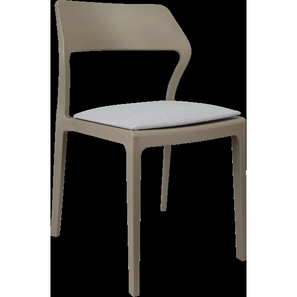 Siesta Snow Chair - Taupe with Light Grey Fabric Cushion