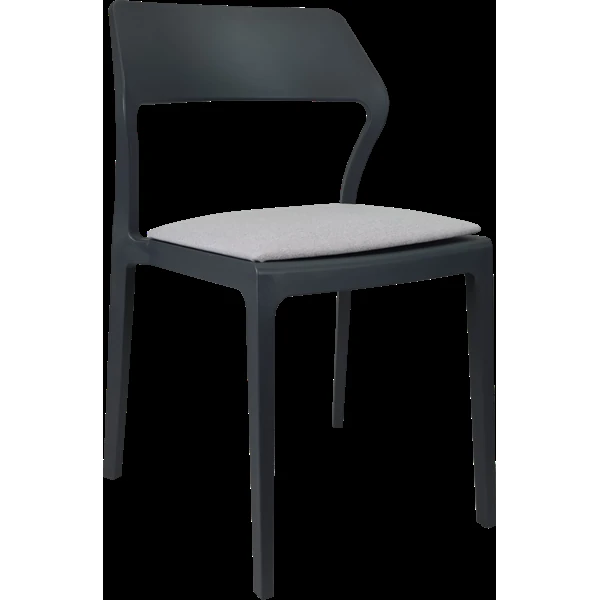 Siesta Snow Chair - Anthracite with Light Grey Fabric Cushion