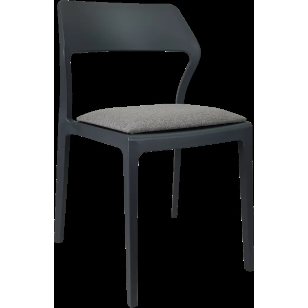 Siesta Snow Chair - Anthracite with Taupe Fabric Cushion