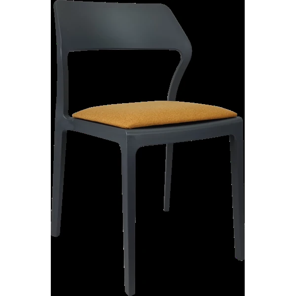 Siesta Snow Chair - Anthracite with Orange Fabric Cushion