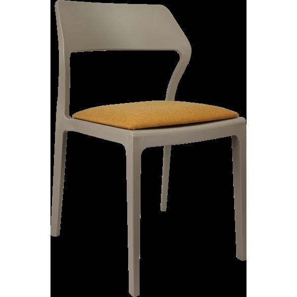 Siesta Snow Chair - Taupe with Orange Fabric Cushion