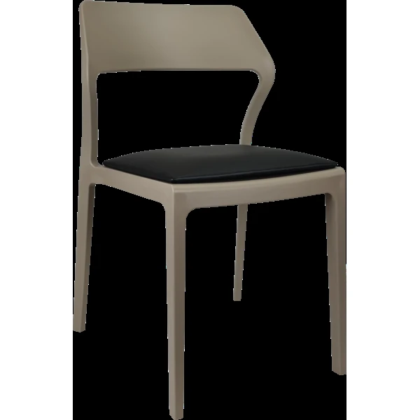 Siesta Snow Chair - Taupe with Black Vinyl Cushion