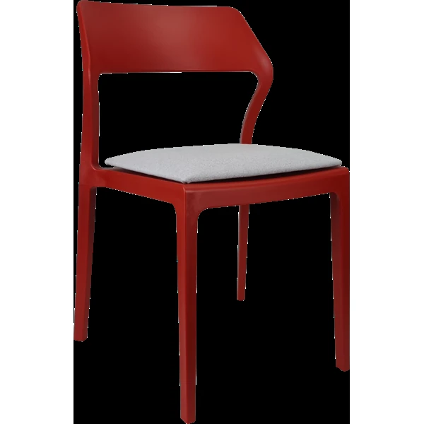 Siesta Snow Chair - Red with Light Grey Fabric Cushion