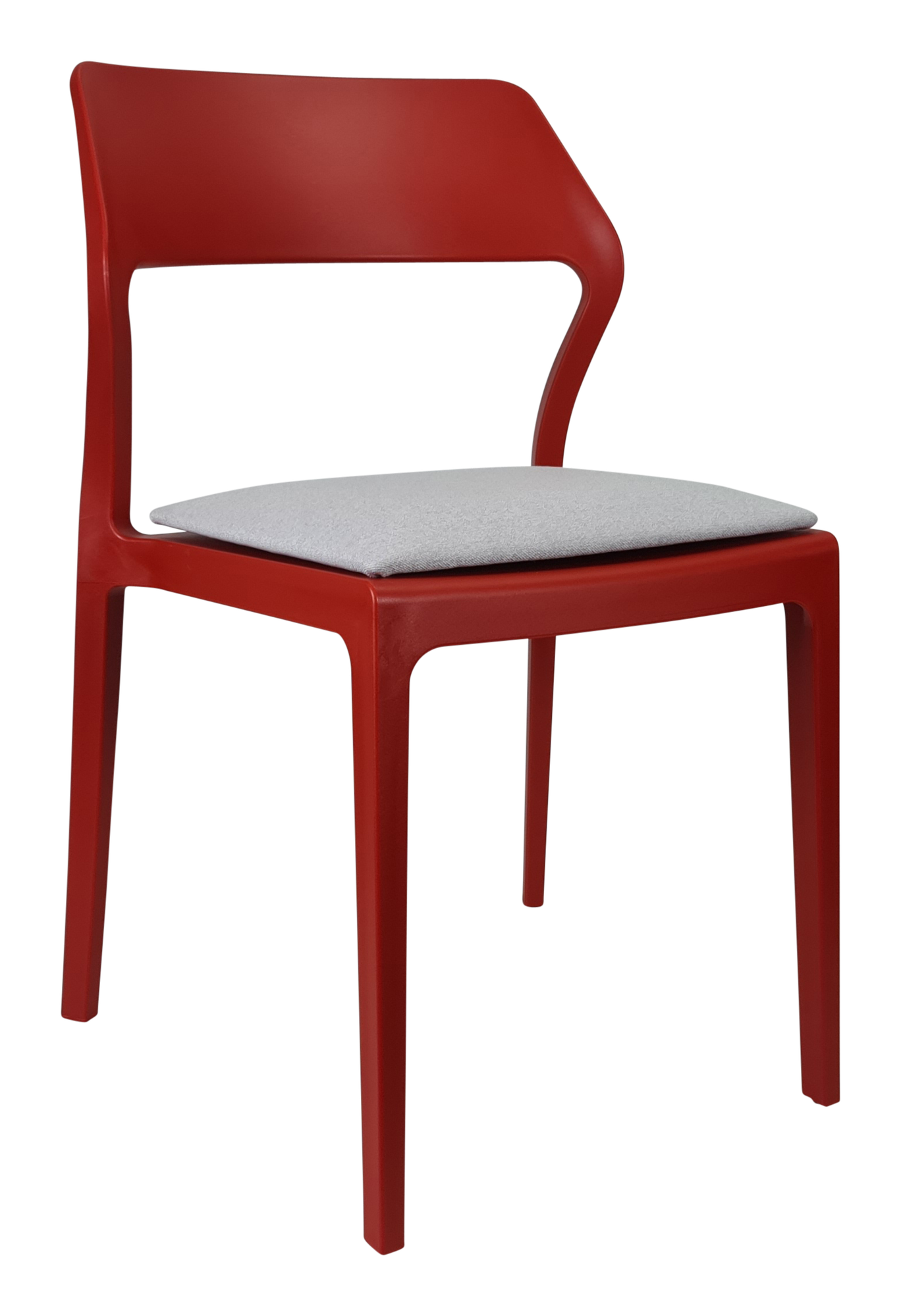 Siesta Snow Chair - Red with Light Grey Fabric Cushion