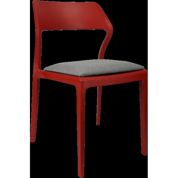 Siesta Snow Chair - Red with Taupe Fabric Cushion