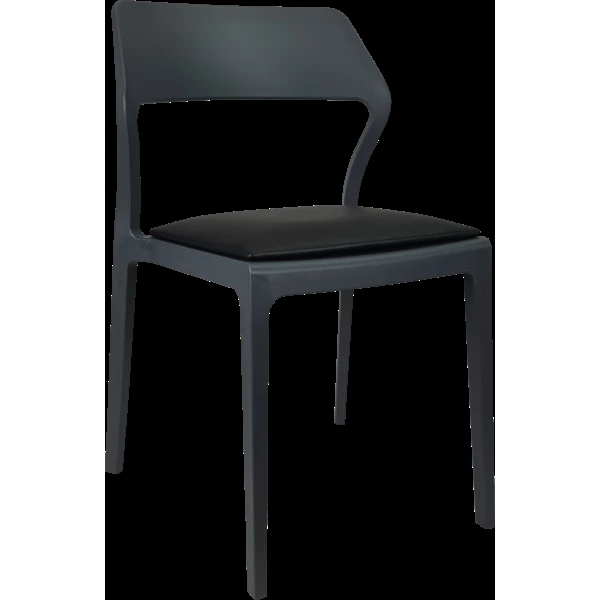 Siesta Snow Chair - Anthracite with Black Vinyl Cushion