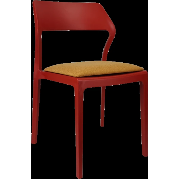 Siesta Snow Chair - Red with Orange Fabric Cushion