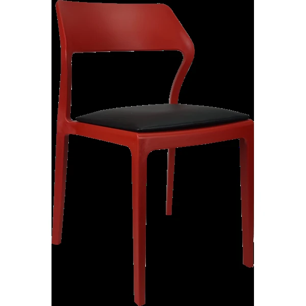 Siesta Snow Chair - Red with Black Vinyl Cushion