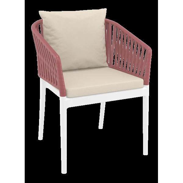 Siesta Portofino Armchair - White/Marsala with Beige Cushions