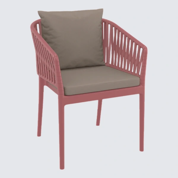 Siesta Portofino Armchair - Marsala with Light Brown Cushions