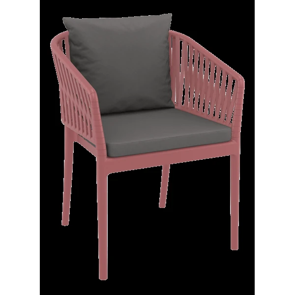 Siesta Portofino Armchair - Marsala with Dark Grey Cushions