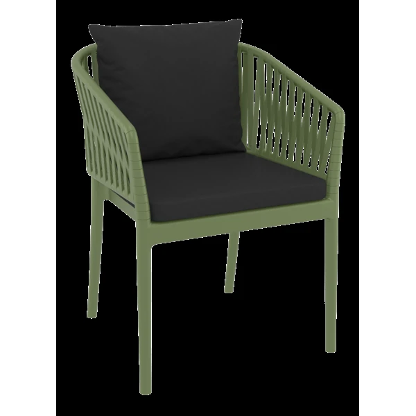 Siesta Portofino Armchair - Olive Green with Black Cushions