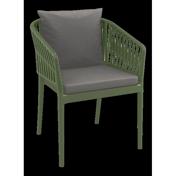 Siesta Portofino Armchair - Olive Green with Dark Grey Cushions