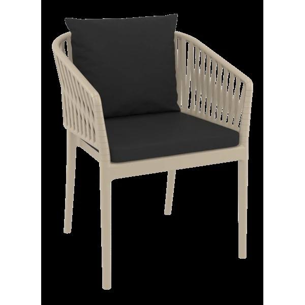 Siesta Portofino Armchair - Taupe with Black Cushions