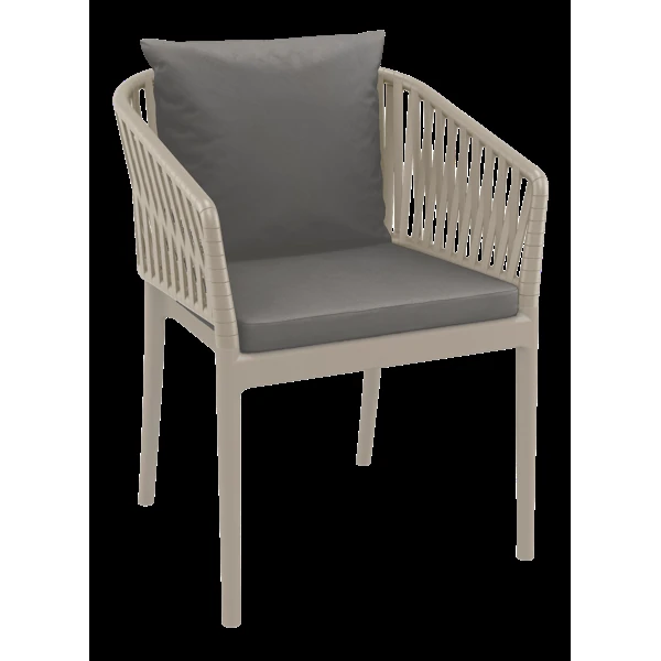 Siesta Portofino Armchair - Taupe with Dark Grey Cushions