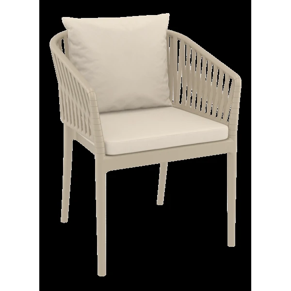 Siesta Portofino Armchair - Taupe with Beige Cushions