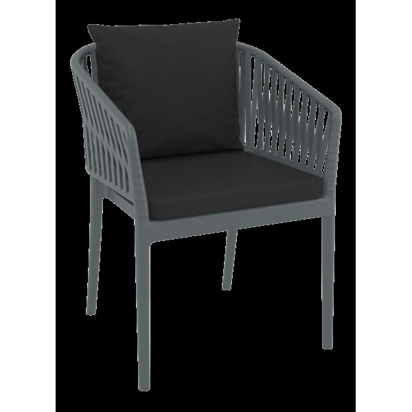 Siesta Portofino Armchair - Dark Grey with Black Cushions
