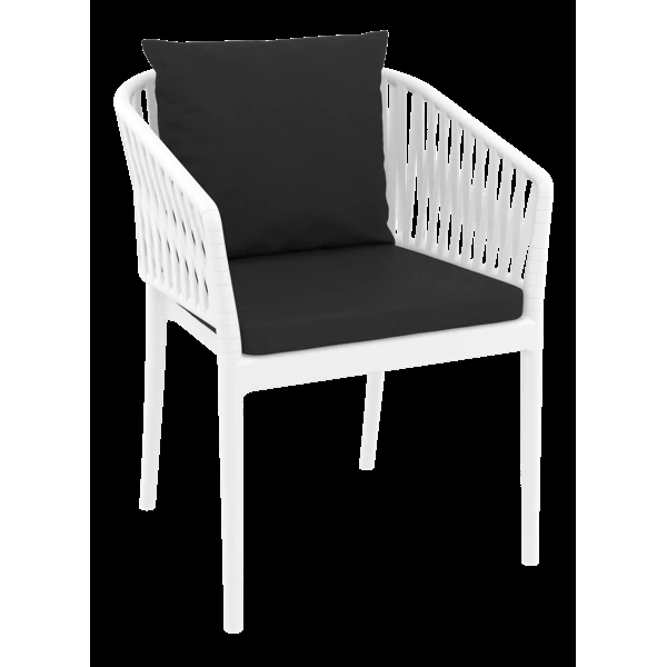 Siesta Portofino Armchair - White with Black Cushions