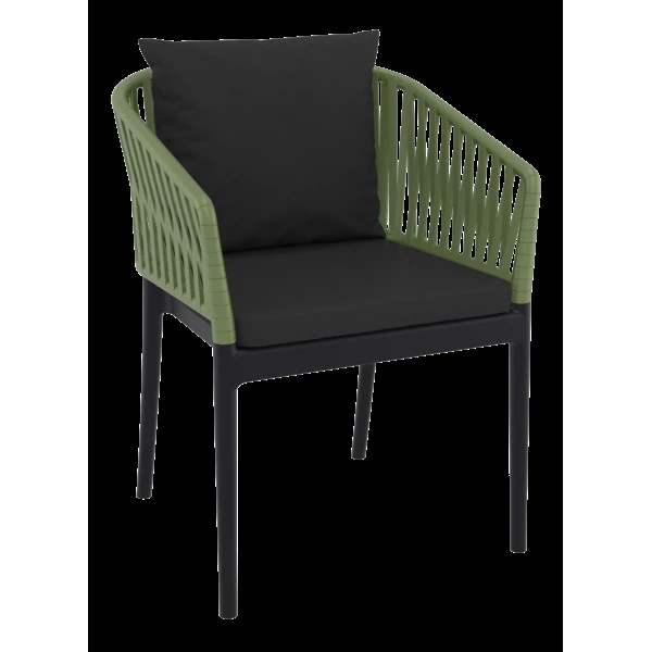 Siesta Portofino Armchair - Black/Olive Green with Black Cushions