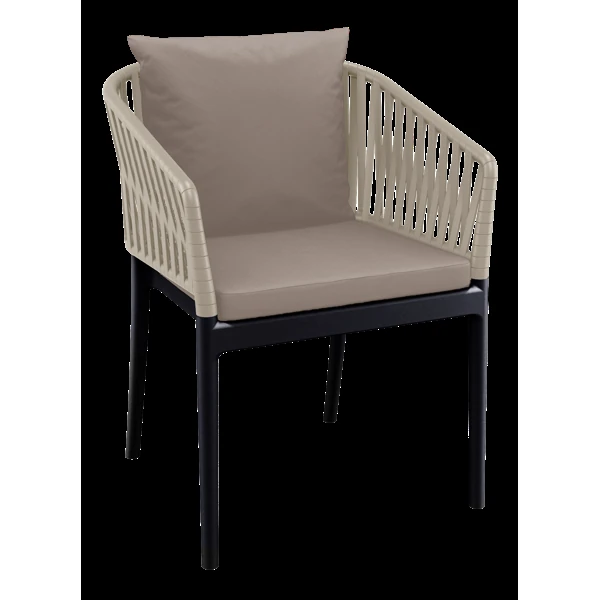 Siesta Portofino Armchair - Black/Taupe with Light Brown Cushions