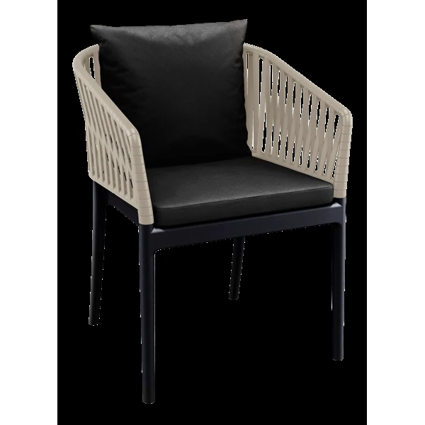Siesta Portofino Armchair - Black/Taupe with Black Cushions