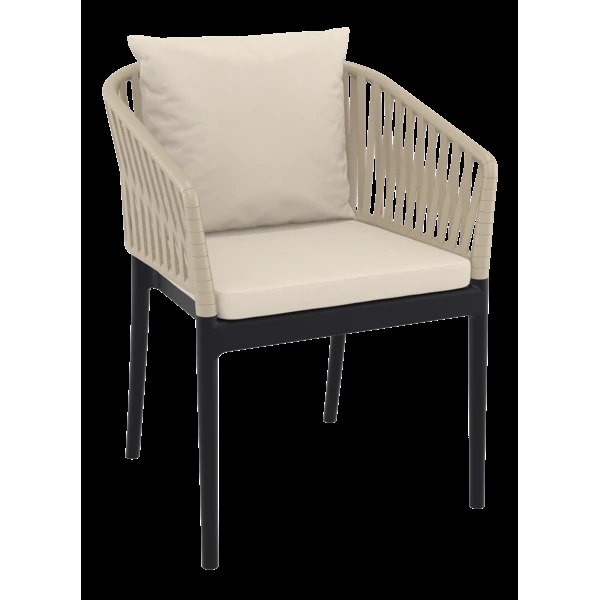 Siesta Portofino Armchair - Black/Taupe with Beige Cushions