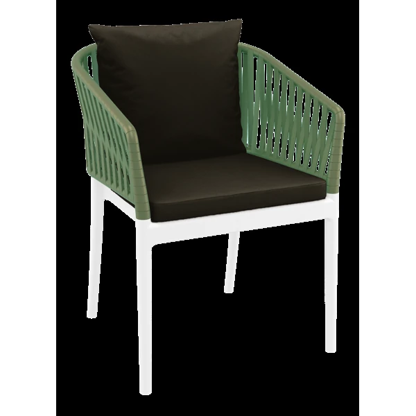 Siesta Portofino Armchair - White/Olive Green with Black Cushions