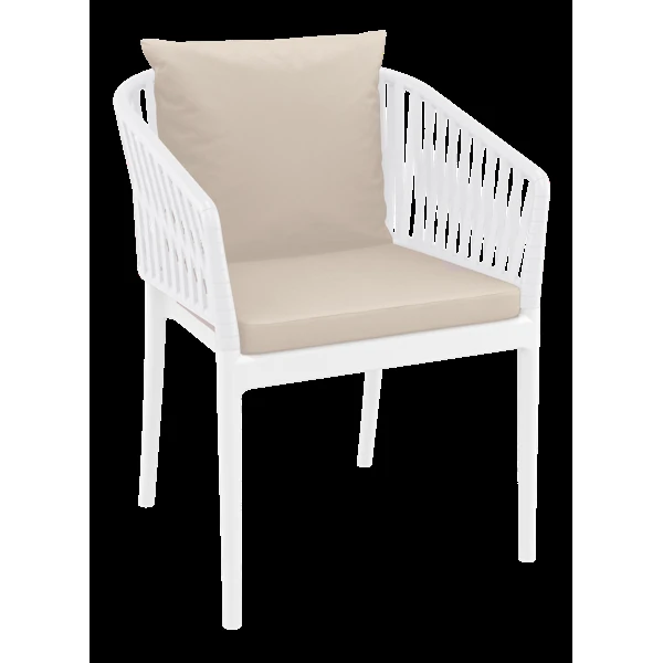 Siesta Portofino Armchair - White with Beige Cushions