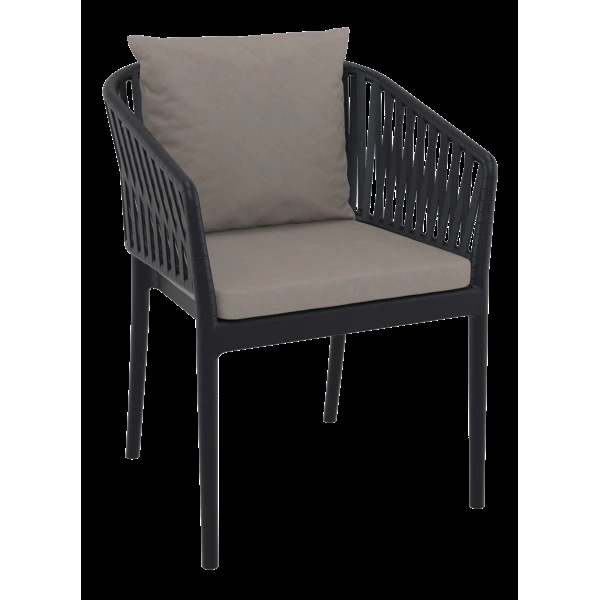 Siesta Portofino Armchair - Black with Light Brown Cushions