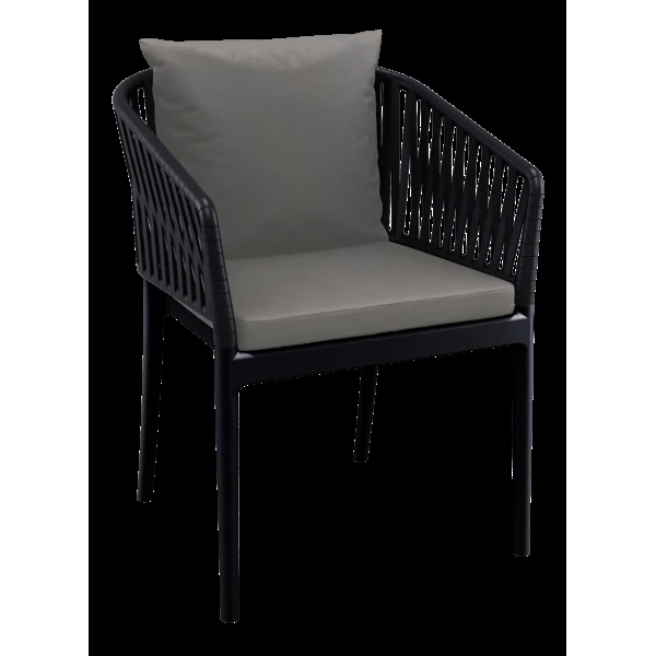 Siesta Portofino Armchair - Black with Dark Grey Cushions
