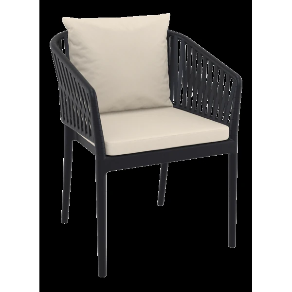 Siesta Portofino Armchair - Black with Beige Cushions