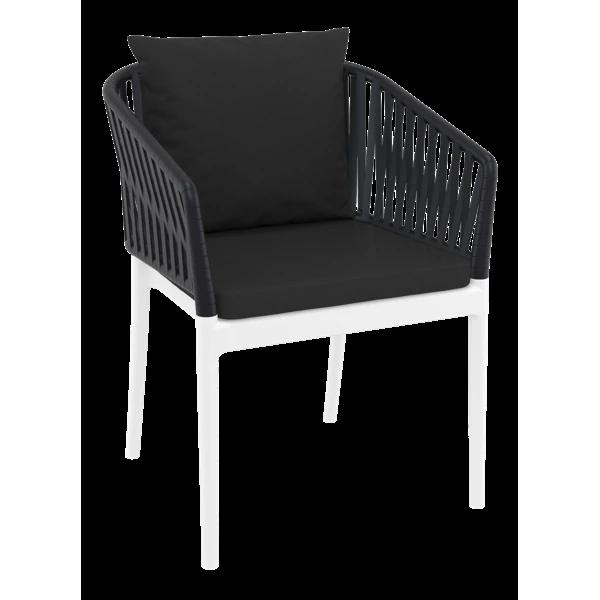 Siesta Portofino Armchair - White/Black with Black Cushions