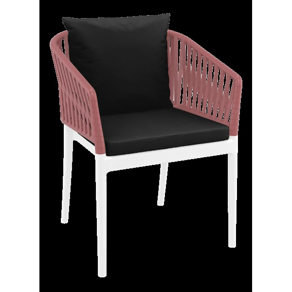 Siesta Portofino Armchair - White/Marsala with Black Cushions