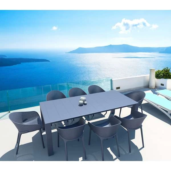 Siesta Vegas Medium Table/Sky Pro Chair 8 Seat Package - Taupe