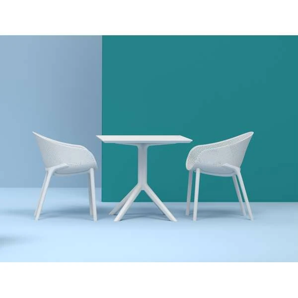Siesta Sky Table 80/Sky Pro Chair 2 Seat Package - White