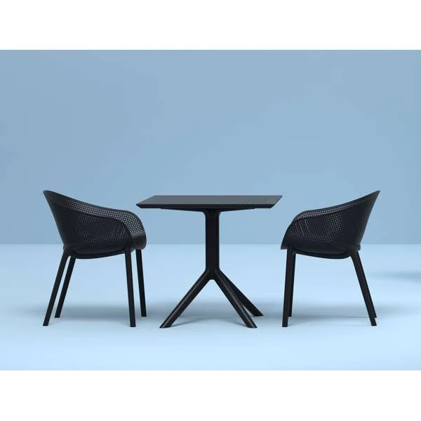 Siesta Sky Table 80/Sky Pro Chair 2 Seat Package - Black