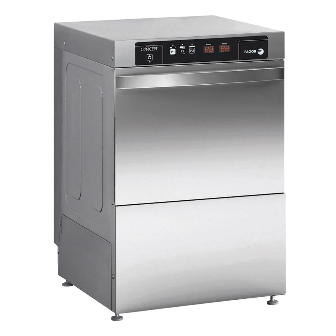 Ex-Showroom: Fagor EVO-CONCEPT glass washer with drain pump and detergent & rinse dispenser cold rinse - CO-402BDD-VIC1012