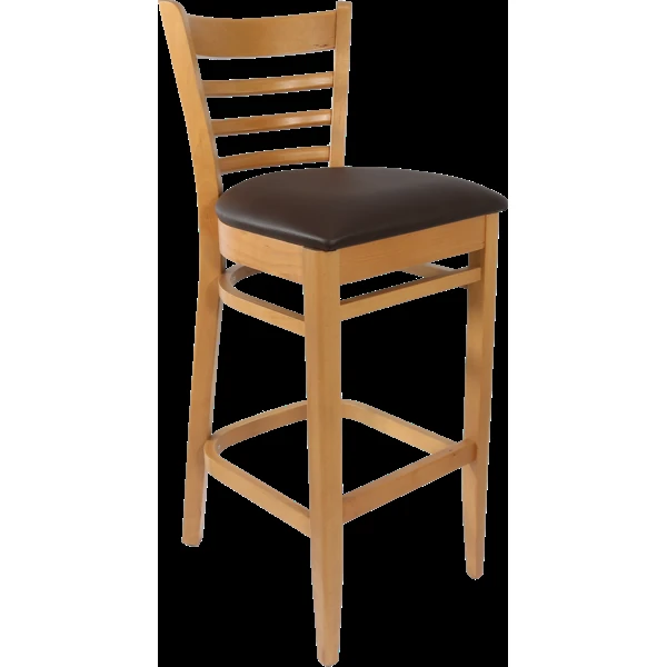 Durafurn Florence Barstool Natural - Chocolate Vinyl Seat