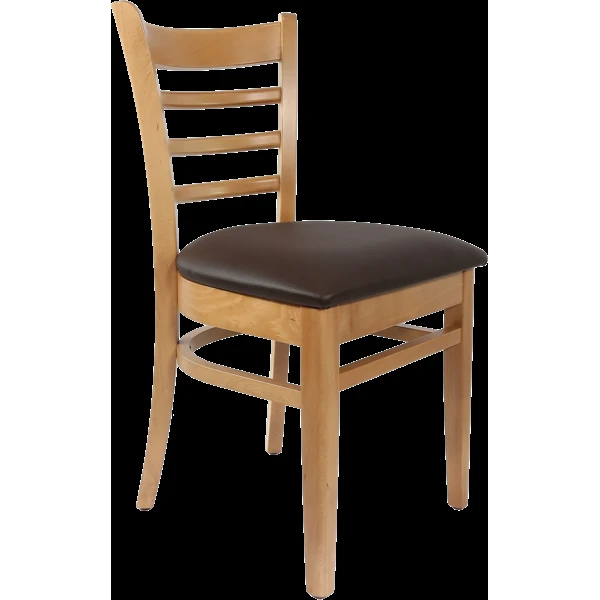 Durafurn Florence Chair - Natural - Chocolate Vinyl Seat